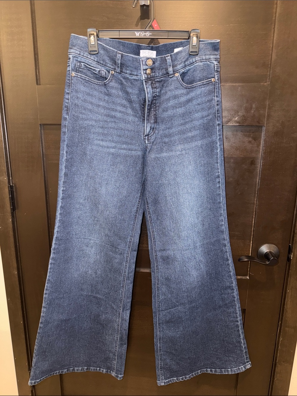 sofia by sofia vergara Dark Blue Wide-Leg High-Rise Jeans